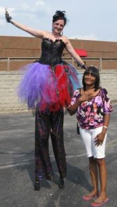 stilt walker with miss angela stilt walker with miss angela
